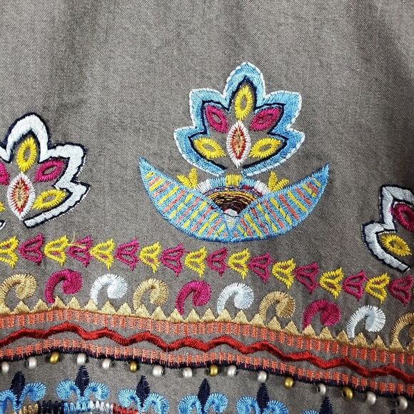 Laurie Felt Embroidered Bead Jacket Gray Size Medium - Picture 7 of 12